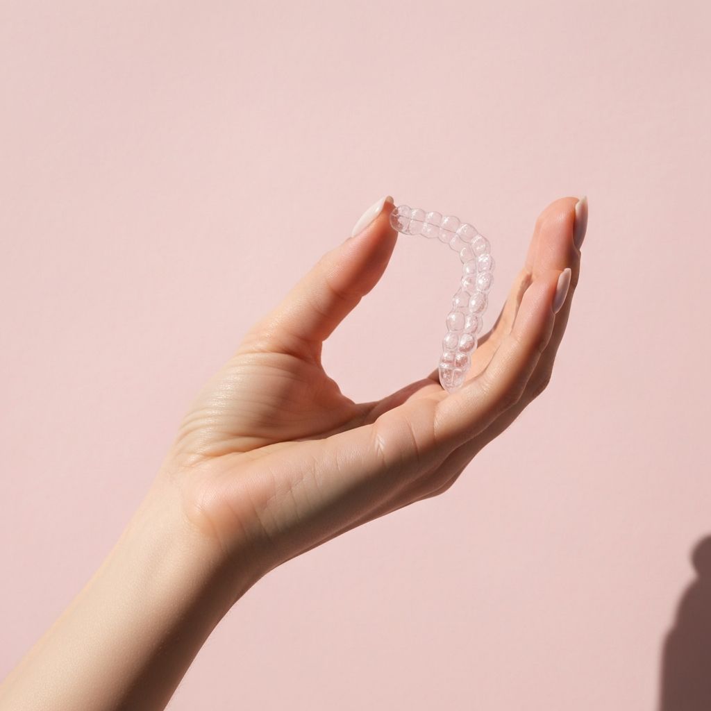 Clear aligner being held